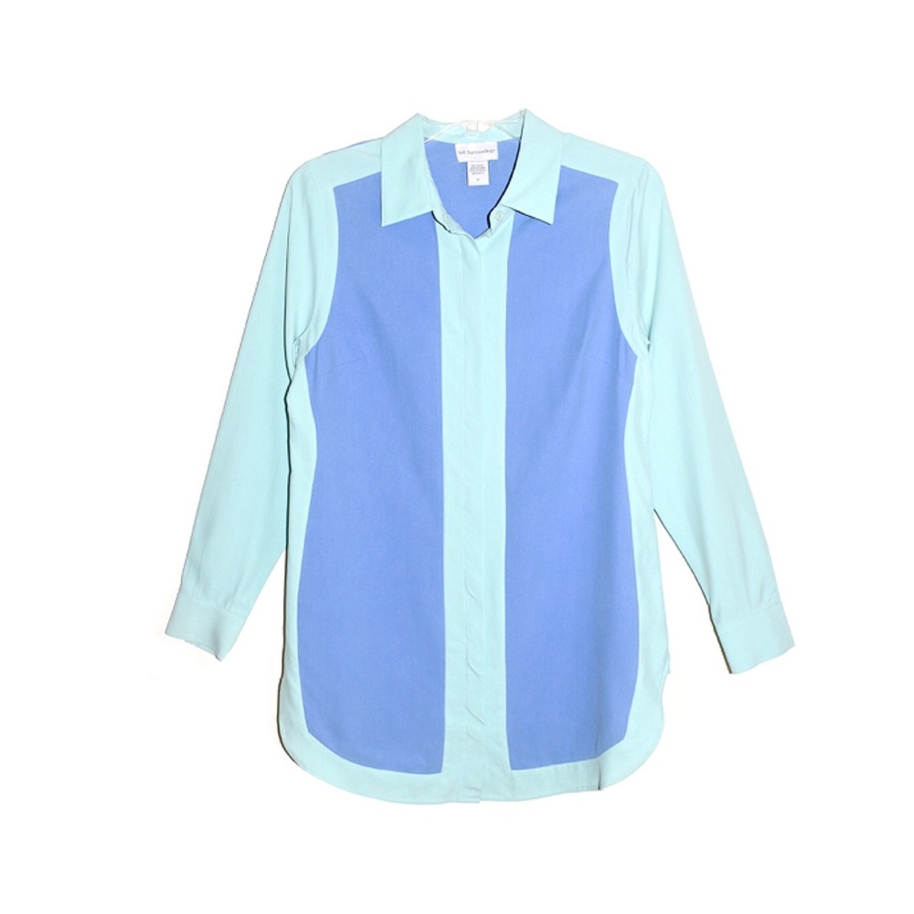 Soft Surroundings Silk Color Block Tunic Top